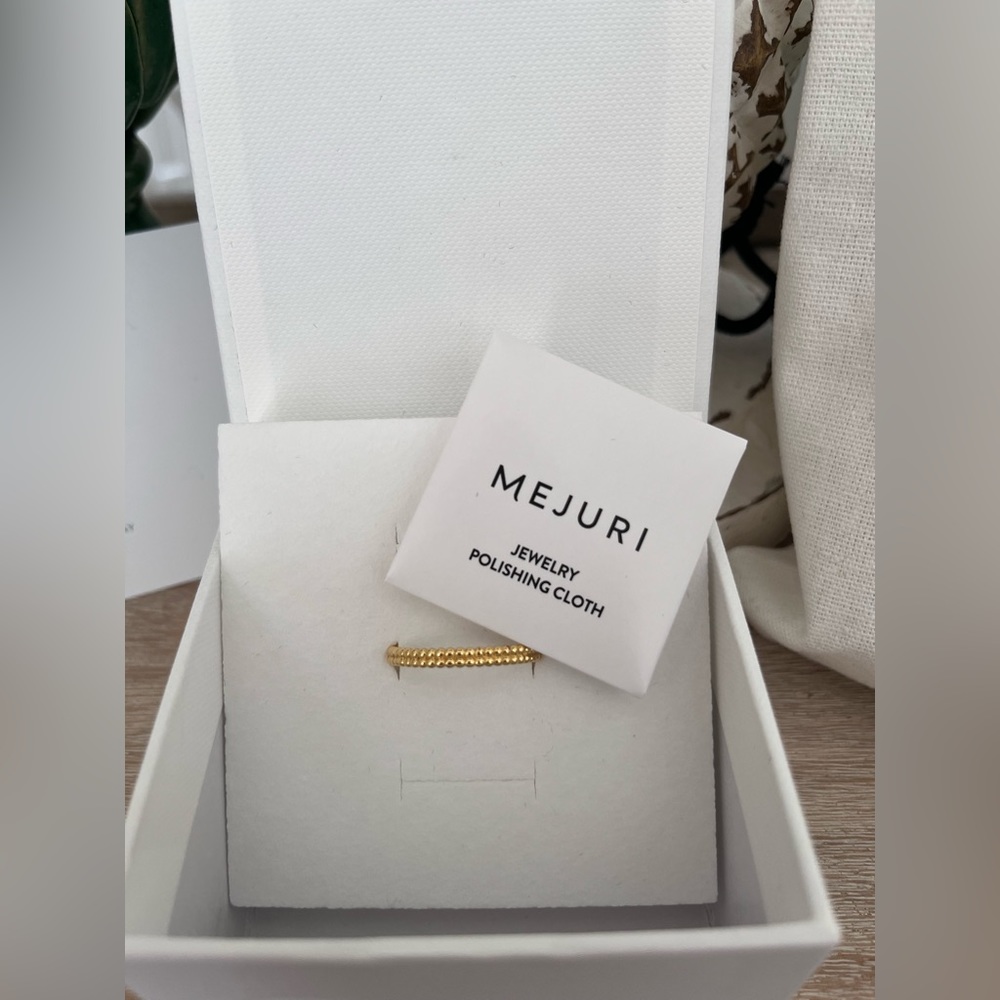 NWT Mejuri Duo Beaded Stacker Ring Gold Vermeil
